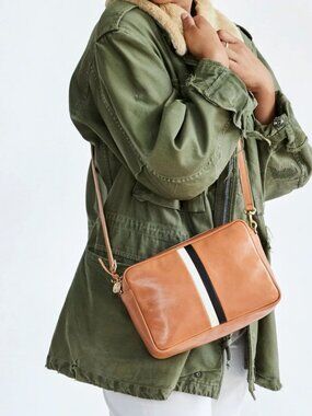 CLARE V. Marisol Crossbody - Rustic with Nappa Inlay Stripes